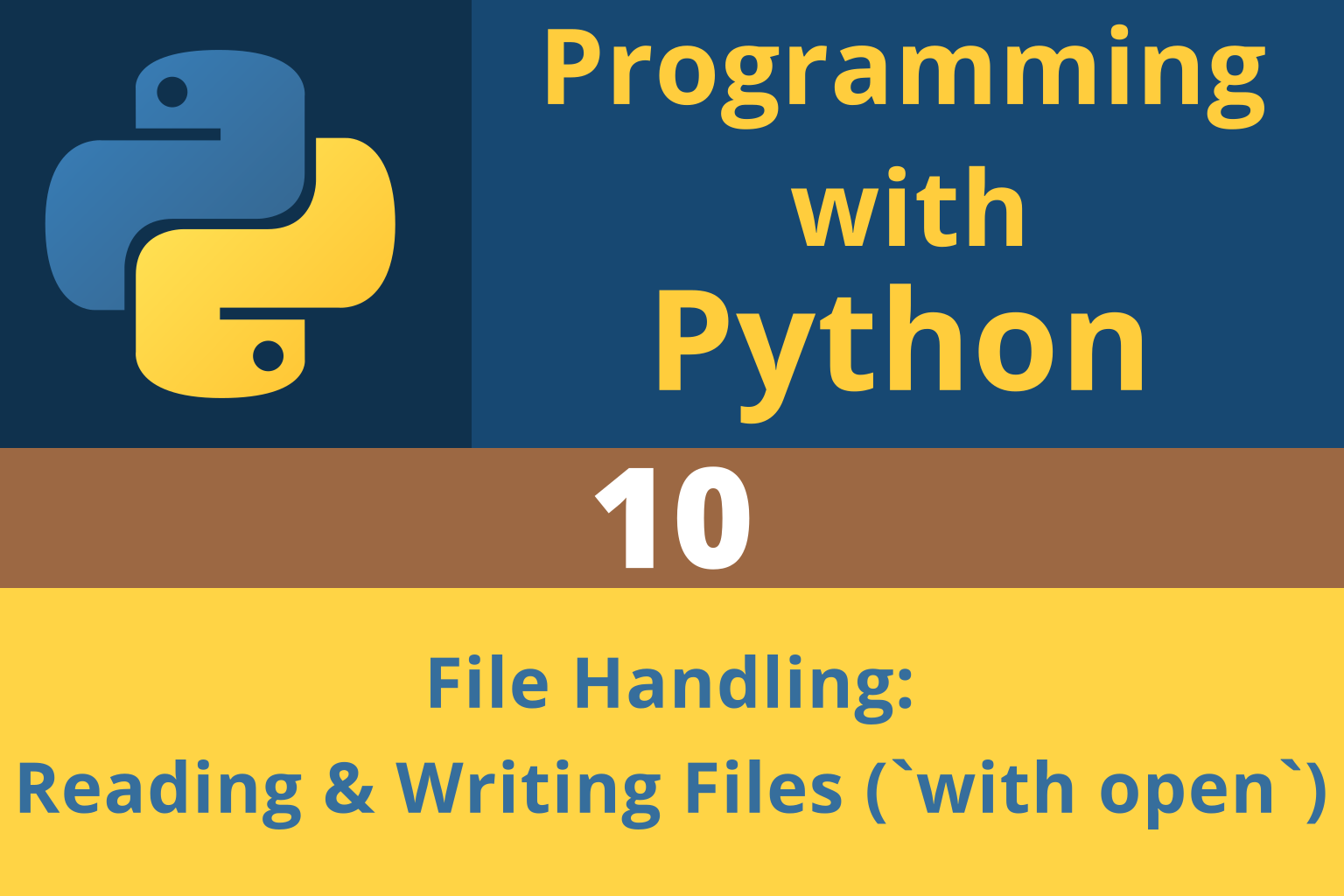 Programming with Python | Chapter 10: File Handling – Reading and Writing Files